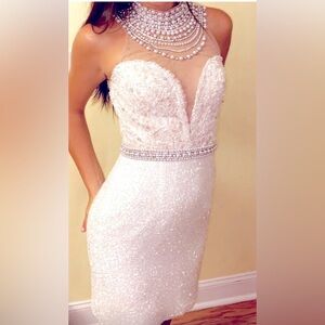 White Sherri Hill Formal Dress Size 2
